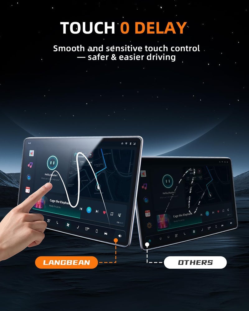 LANGBEAN Screen Protector for 2023-2025 2026 Honda Civic / CRV (LX/EX/EX-L/Sport/Sport Hybrid), 9 inch Infotainment Touchscreen,11th Gen, 9H Tempered Glass 2025 2026 Honda Civic Accessories HD/Anti-Fingerprint - Image 4